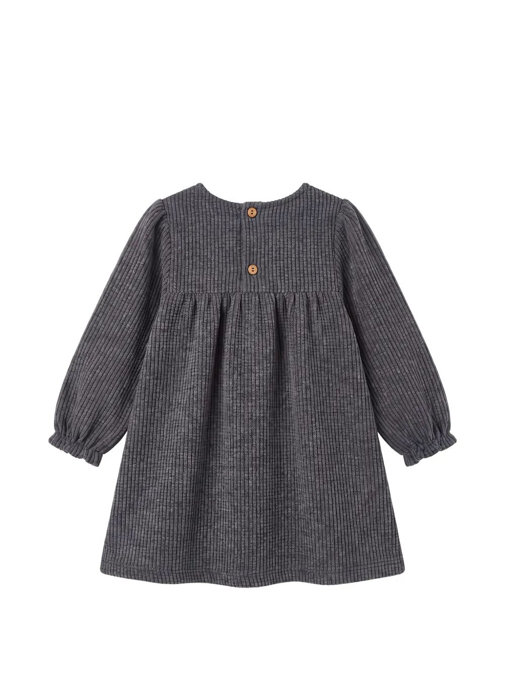 TEDDY & MINOU ribbed-knit pleated dress Grijs