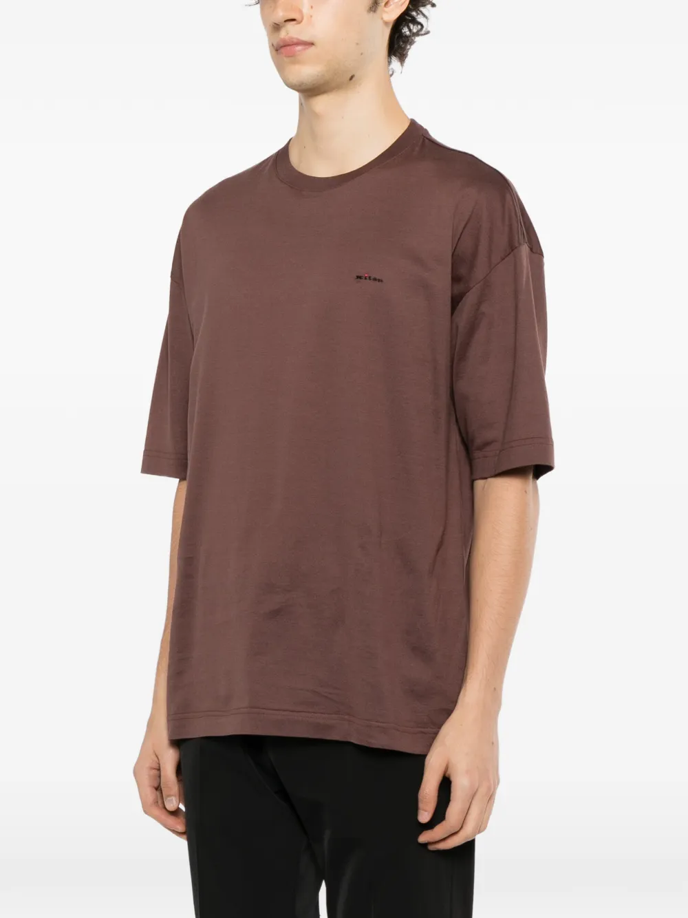 Kiton logo-embroidered T-shirt Bruin