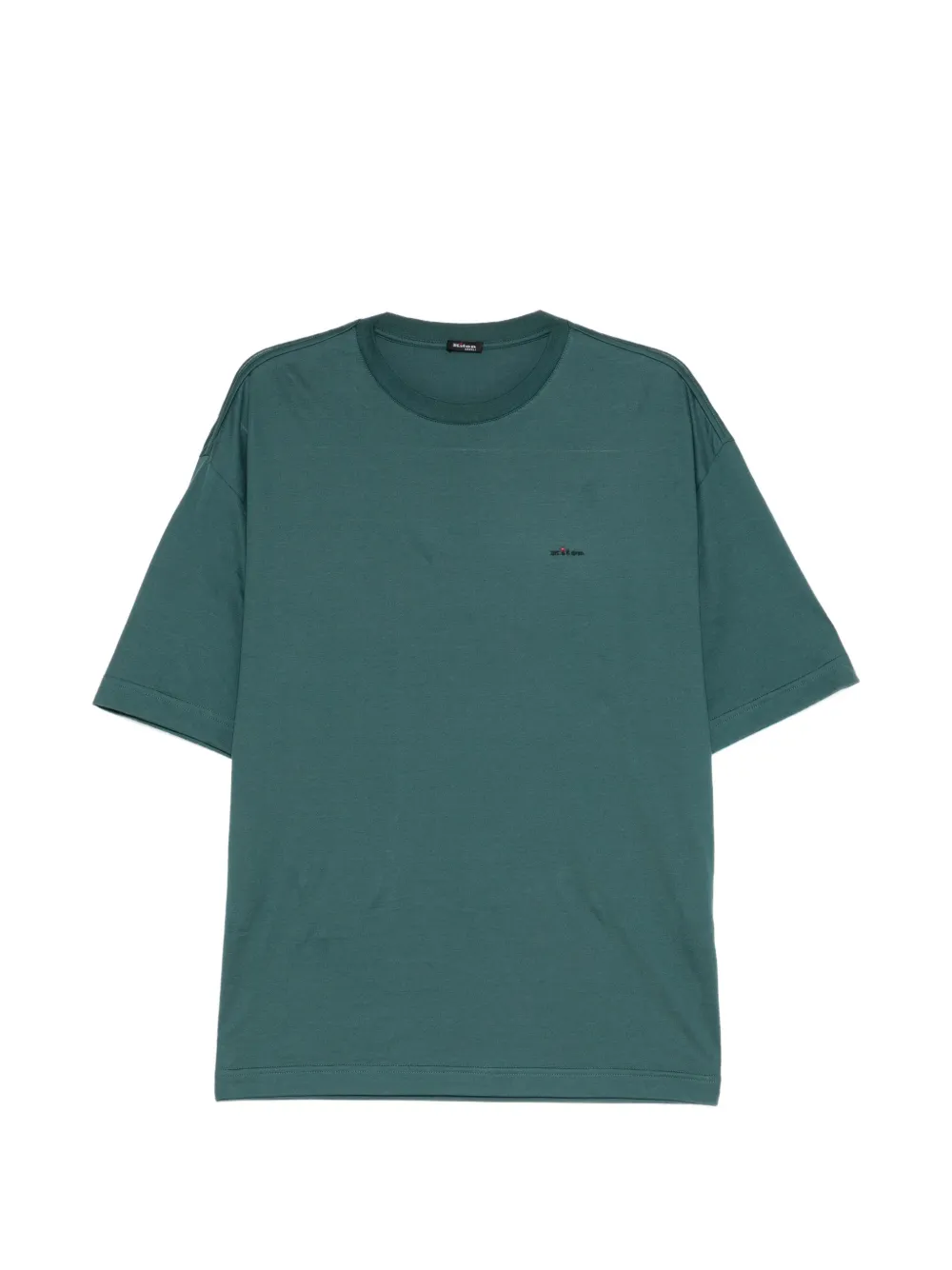 Kiton logo-embroidered T-shirt Blauw