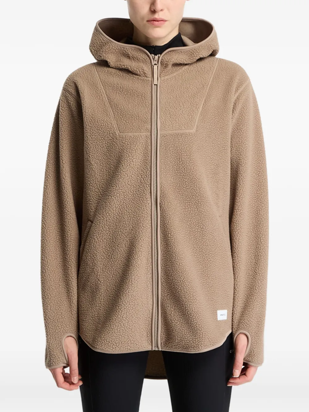 CRAFT pile-fleece hoodie Bruin