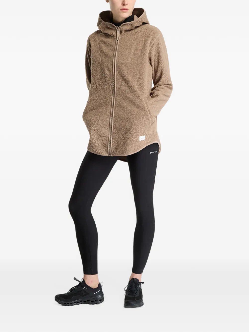 CRAFT pile-fleece hoodie - Braun