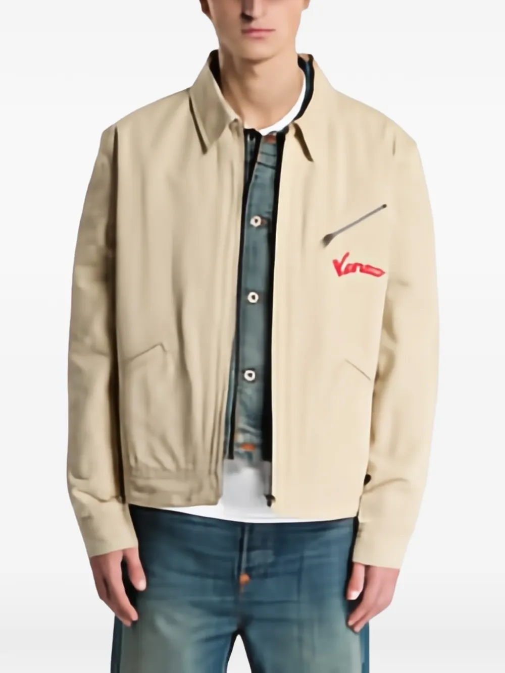 Kenzo Varsity jack met borduurwerk Beige