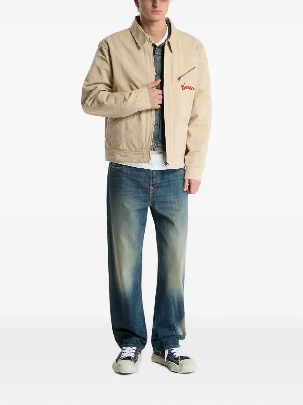 Kenzo Varsity jack met borduurwerk Beige