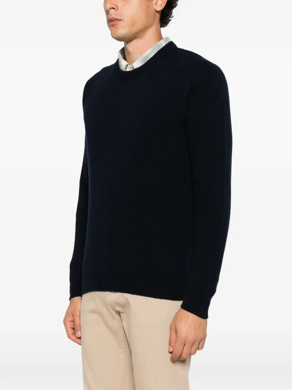 Roberto Collina Wollen trui met ronde hals Blauw