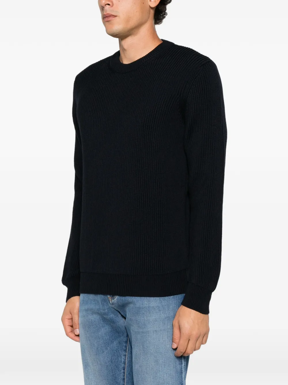 Roberto Collina ribbed-knit wool sweater Zwart