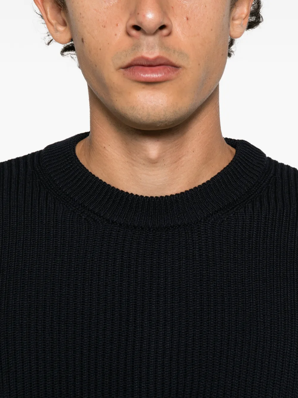 Roberto Collina ribbed-knit wool sweater Zwart