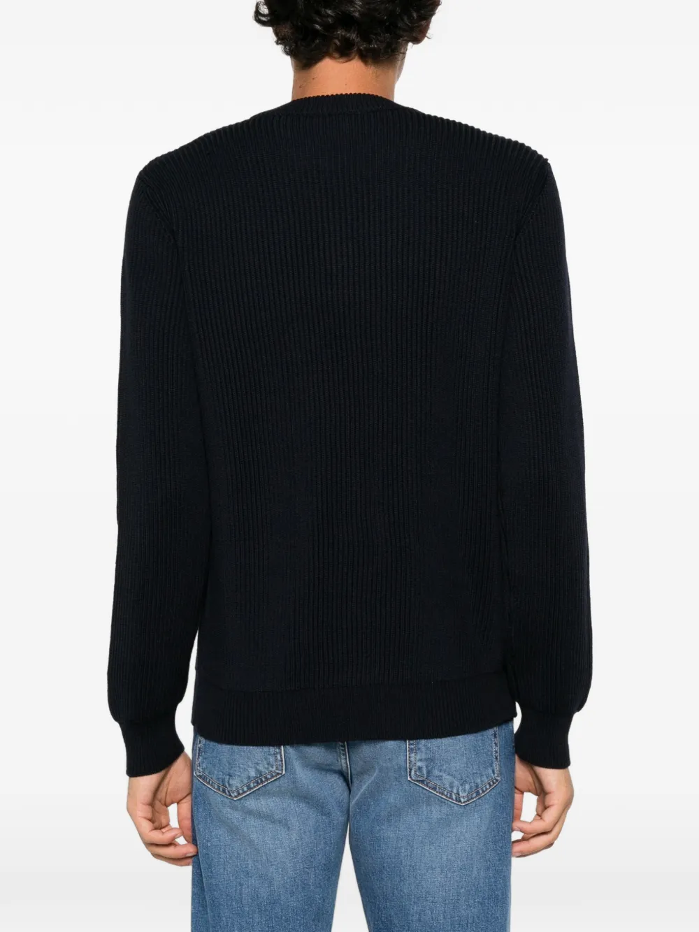 Roberto Collina ribbed-knit wool sweater Zwart