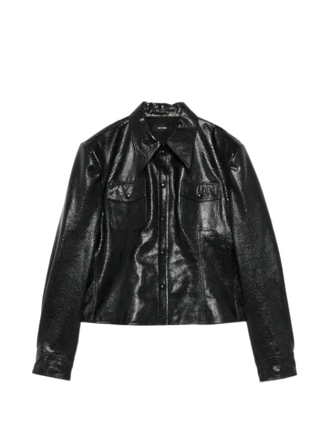Willy Chavarria snakeskin-effect button-up jacket