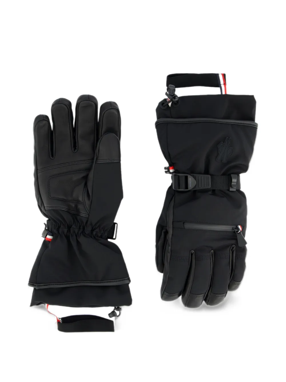 Moncler Grenoble padded buckled-cuff gloves Zwart