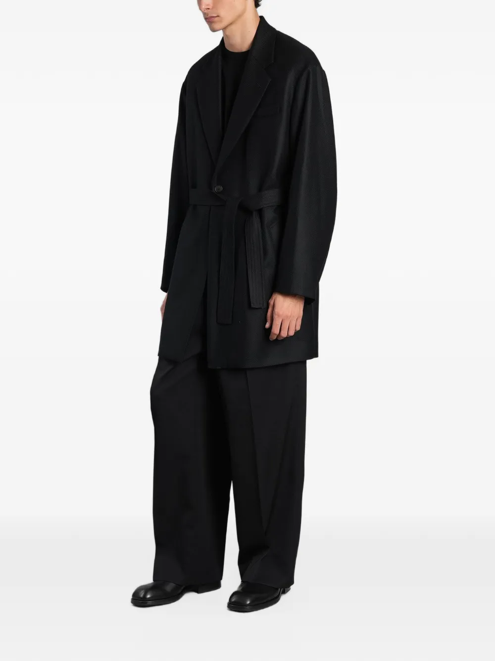 ssstein Blazer met gekerfde revers en ceintuur Zwart