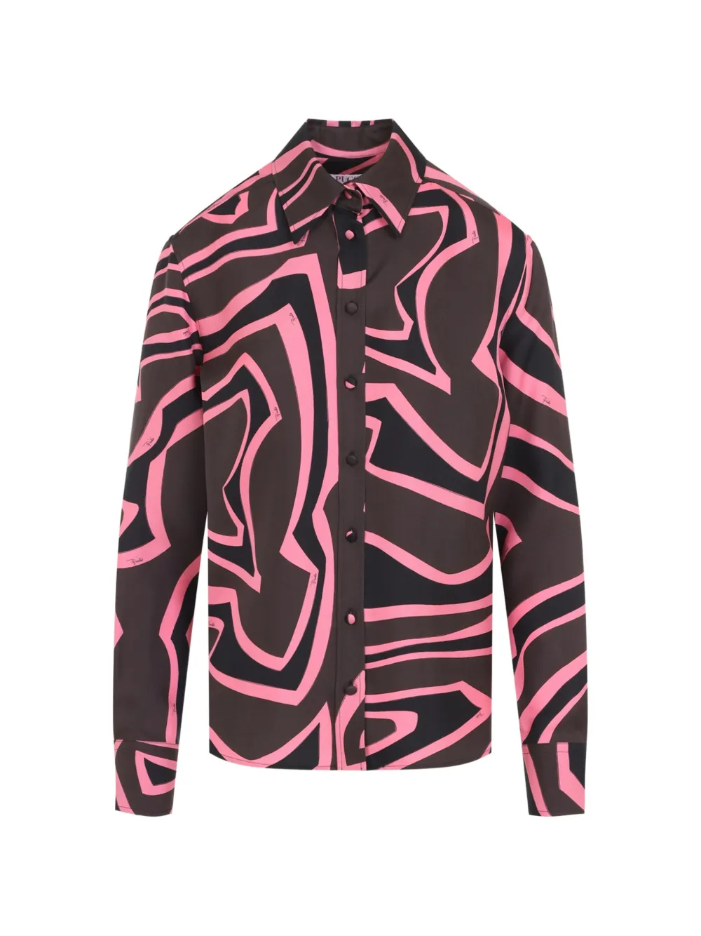 PUCCI Iride-print silk shirt Bruin