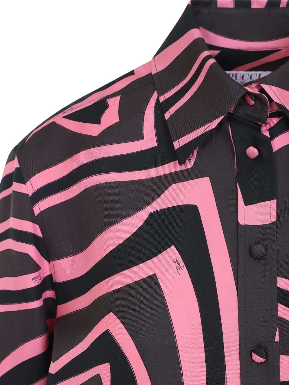 PUCCI Iride-print silk shirt Bruin