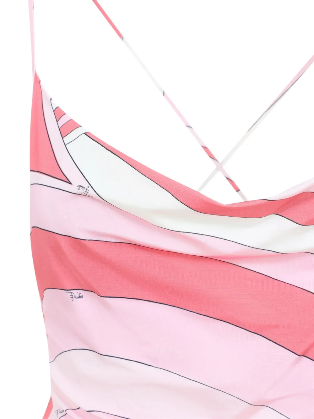 PUCCI Iride-print cowl-neck dress Roze