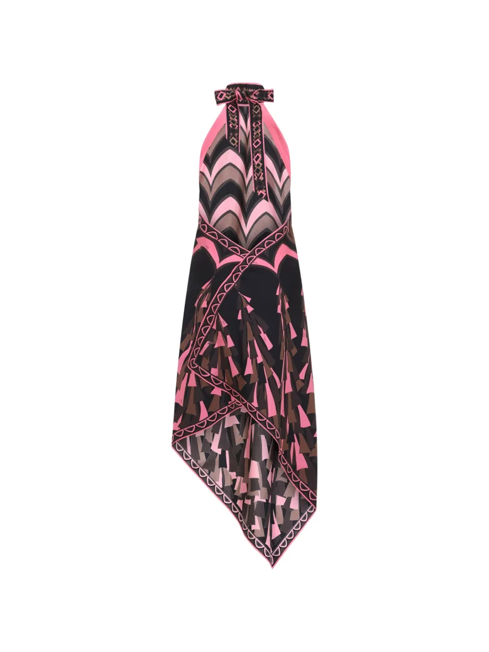 PUCCI Baiadera print halterneck silk dress Zwart