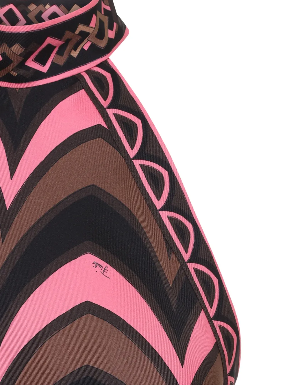 PUCCI Baiadera print halterneck silk dress Zwart
