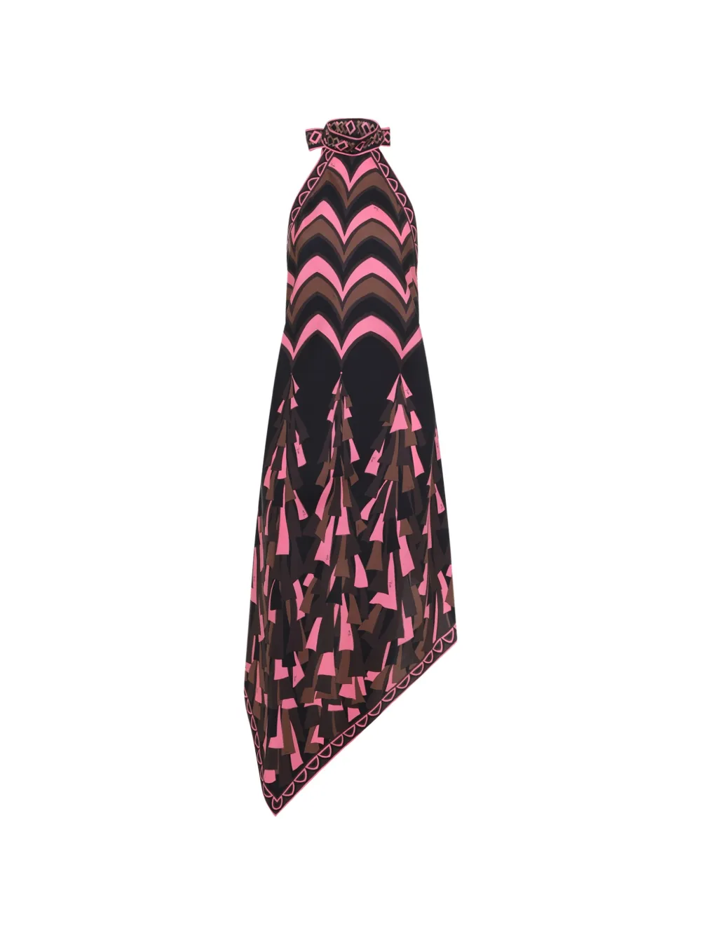 PUCCI Baiadera print halterneck silk dress Zwart