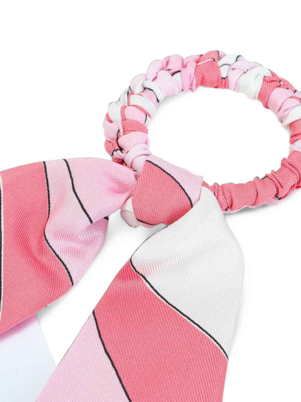 PUCCI Marmo-print silk scrunchie Roze