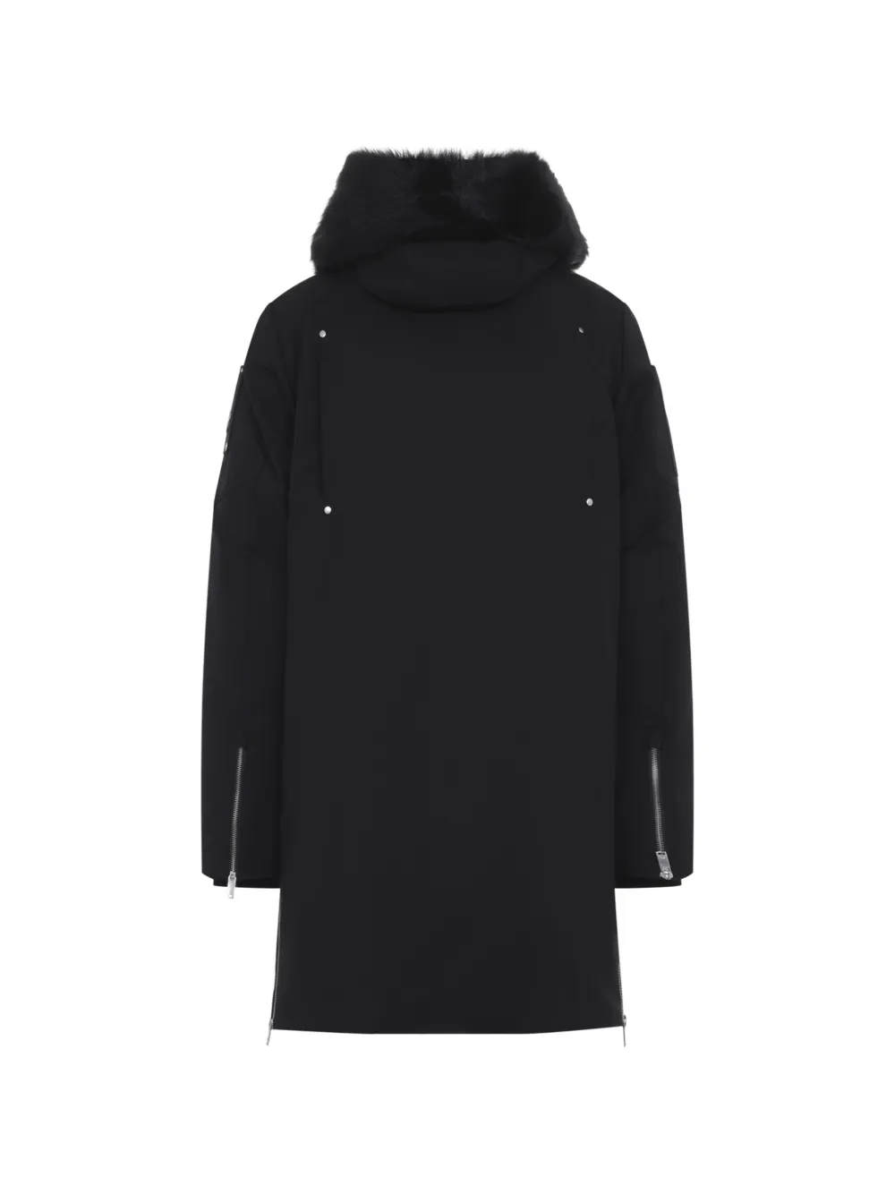Moose Knuckles Original Stirling fur-trim hooded coat Zwart