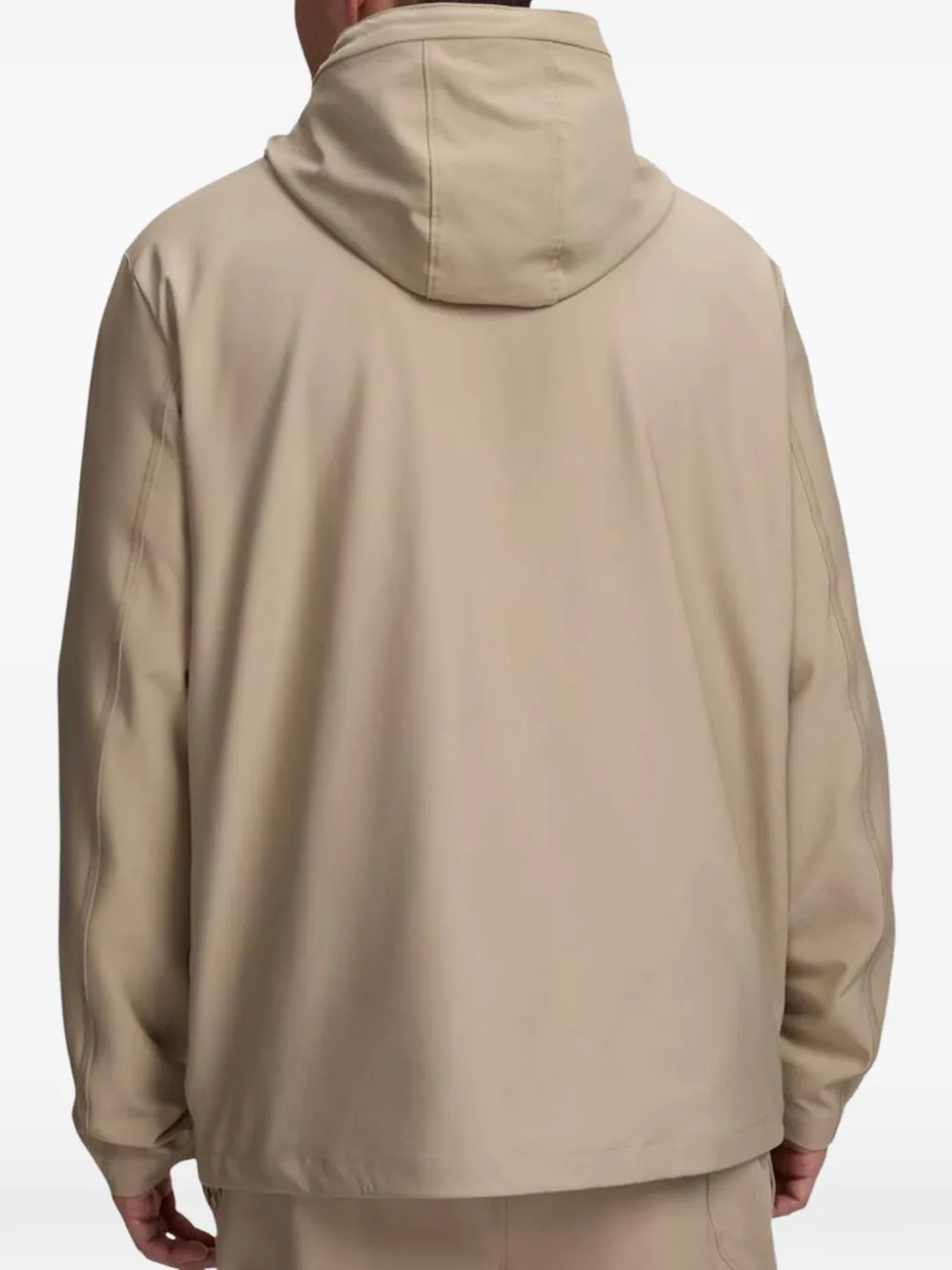 Under Armour logo-print zip-up hooded jacket Beige