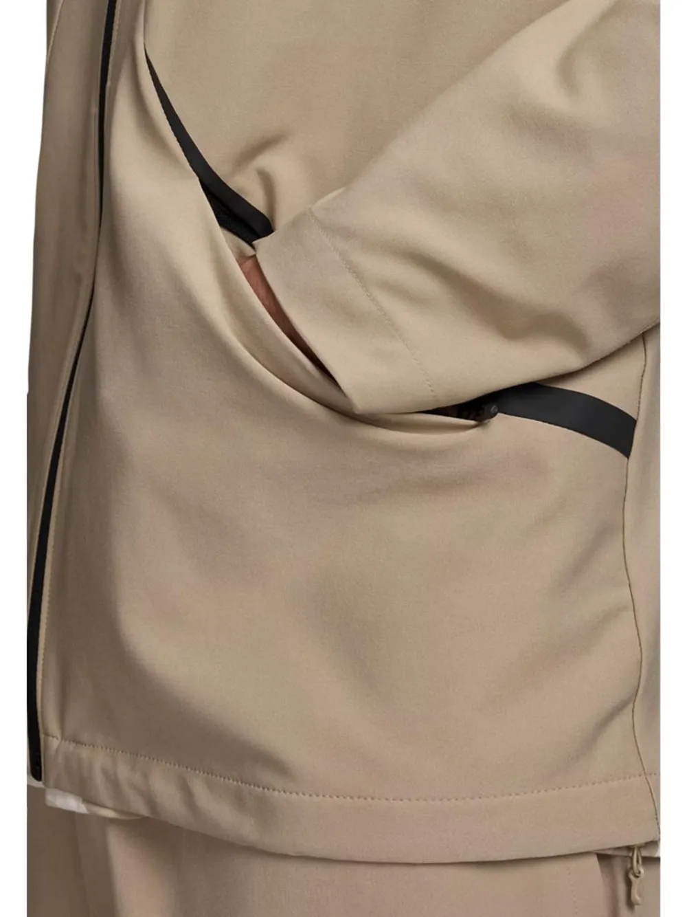 Under Armour logo-print zip-up hooded jacket Beige