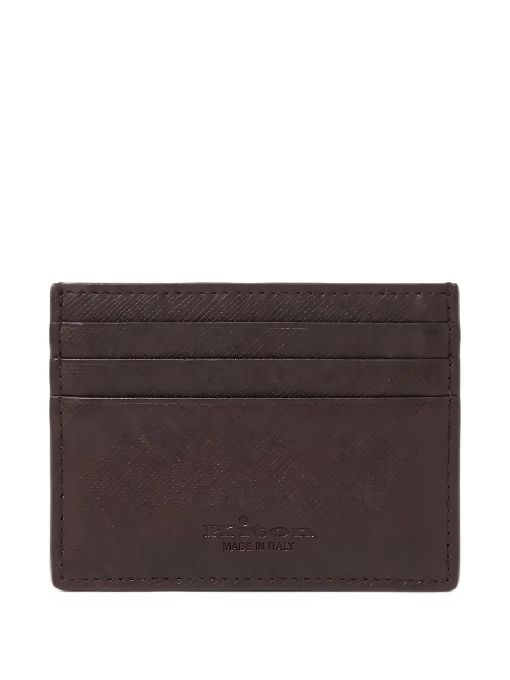 Kiton textured-finish logo-plaque cardholder Bruin