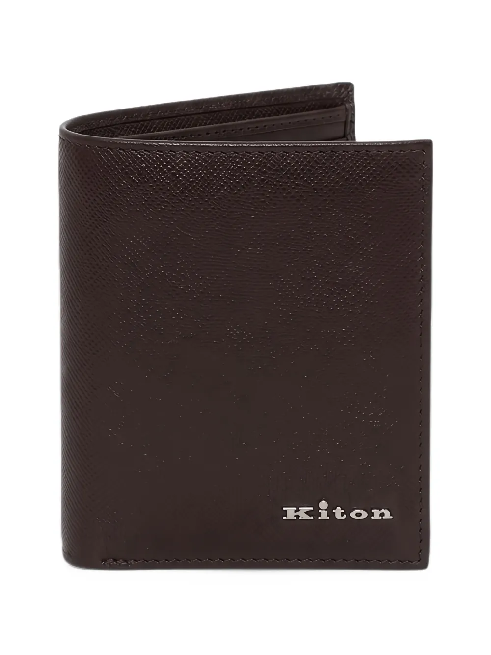 Kiton logo-plaque bifold wallet - Marrone