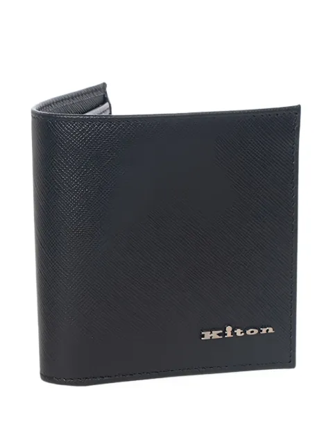 Kiton logo-plaque leather wallet