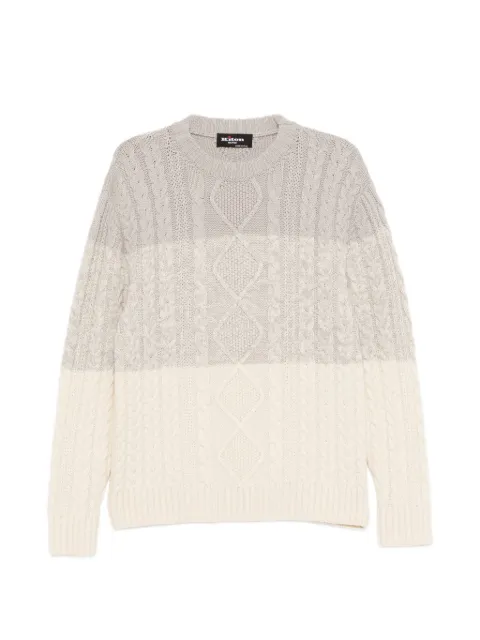 Kiton cable-knit colour-block sweater