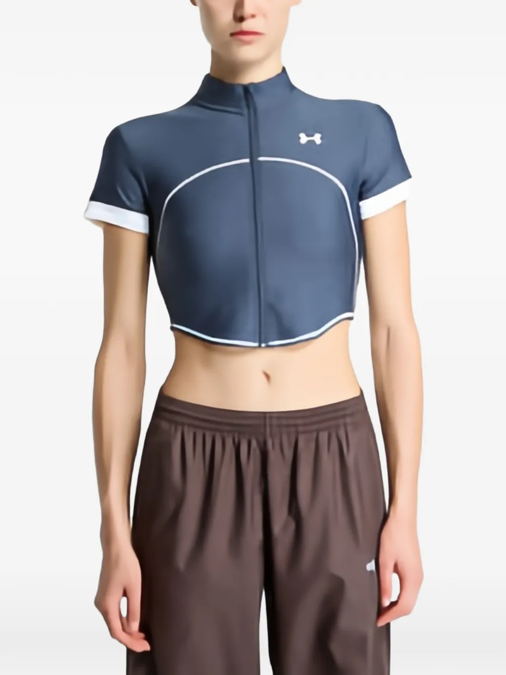 Under Armour Heatgear Novelty Zip-up Top In Blue