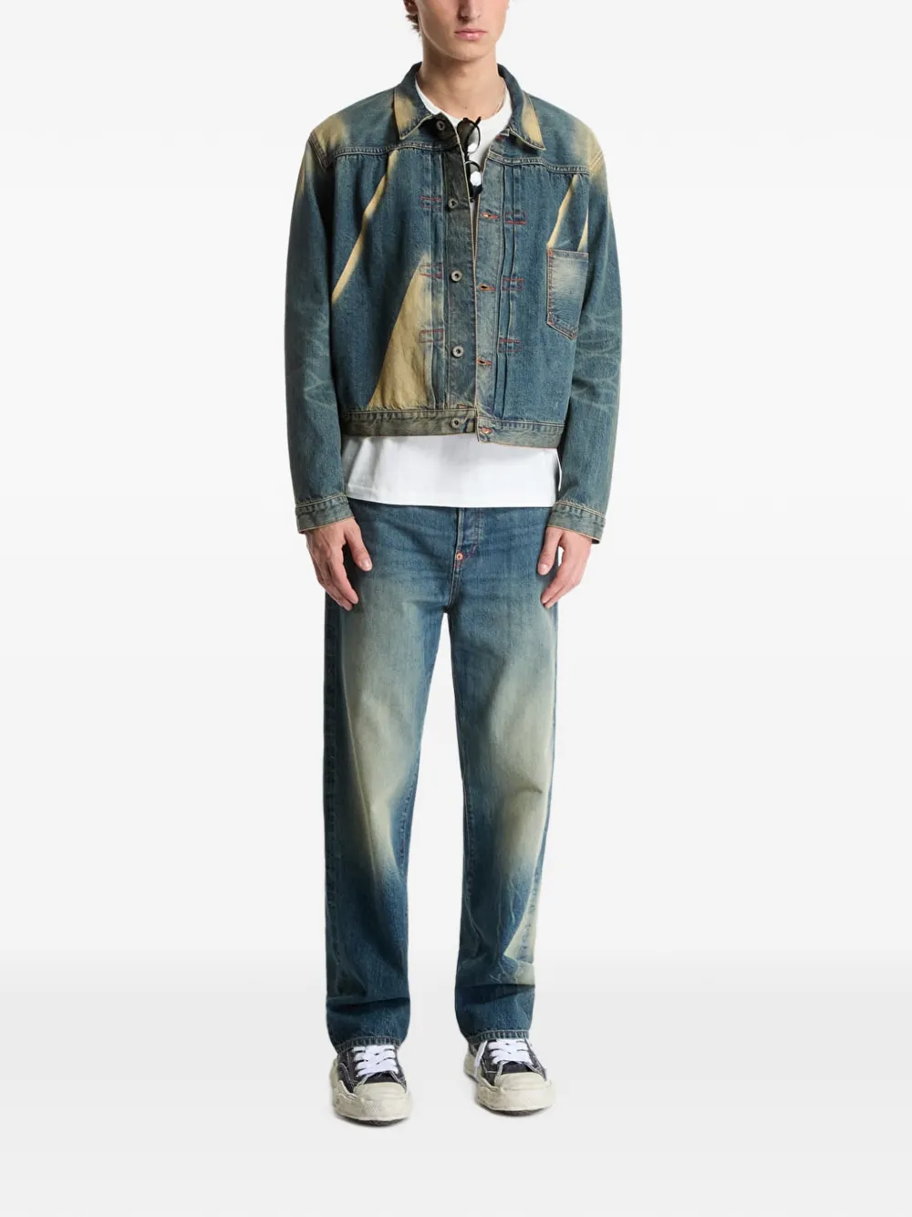 Kenzo faded-effect denim jacket Blauw