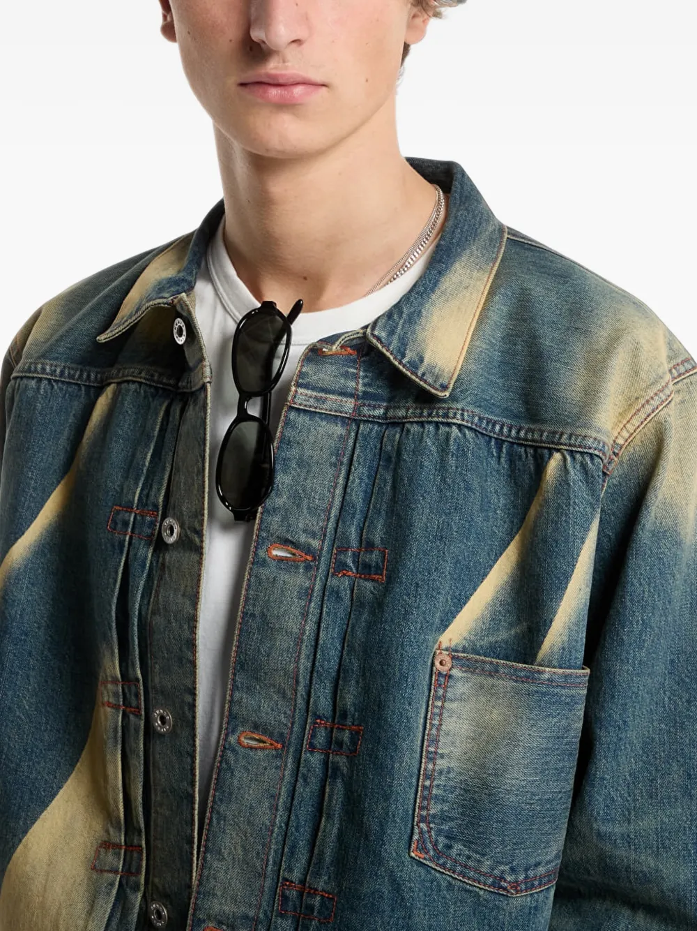 Kenzo faded-effect denim jacket Blauw