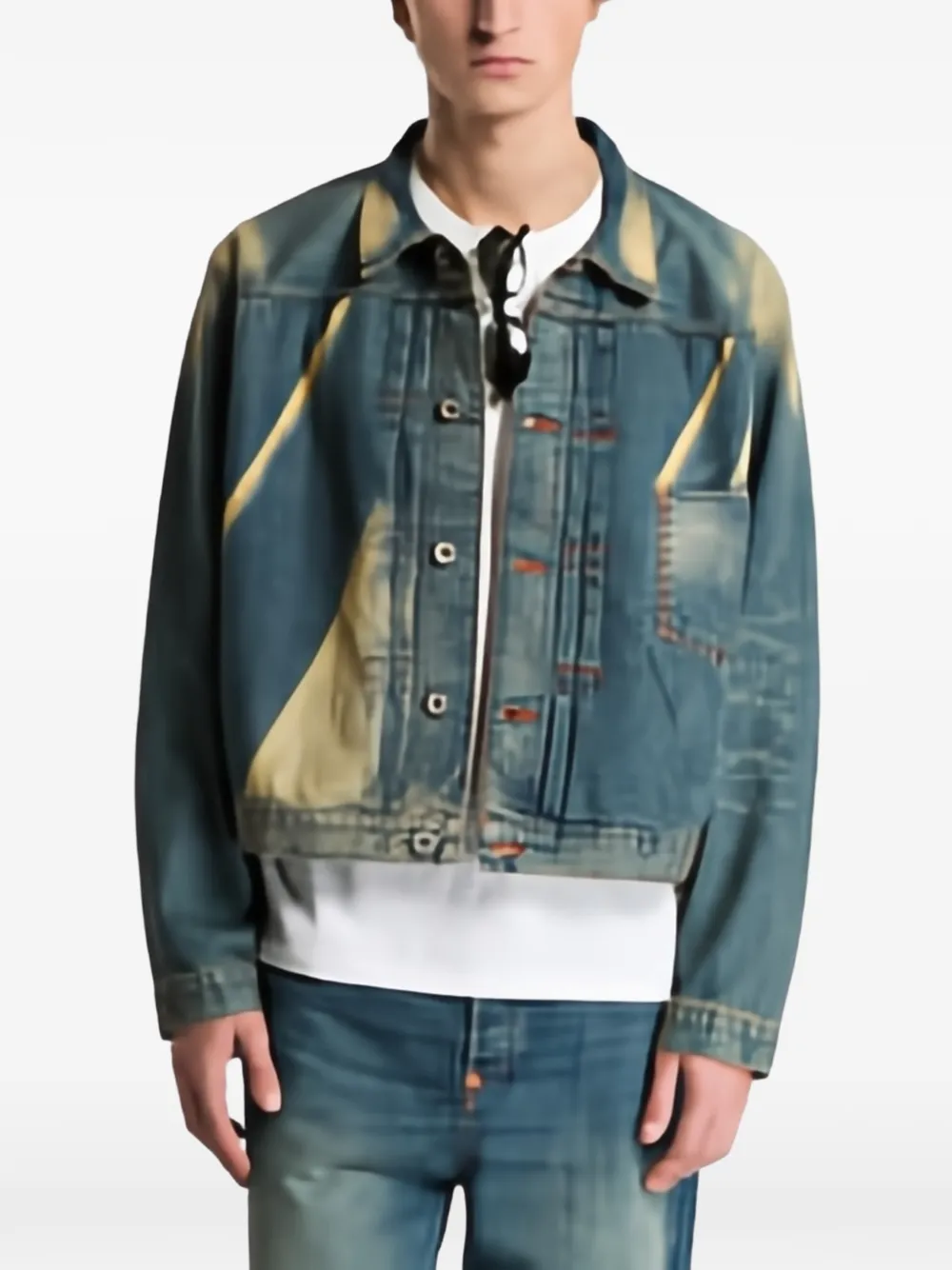Kenzo Faded-effect Denim Jacket In Blue