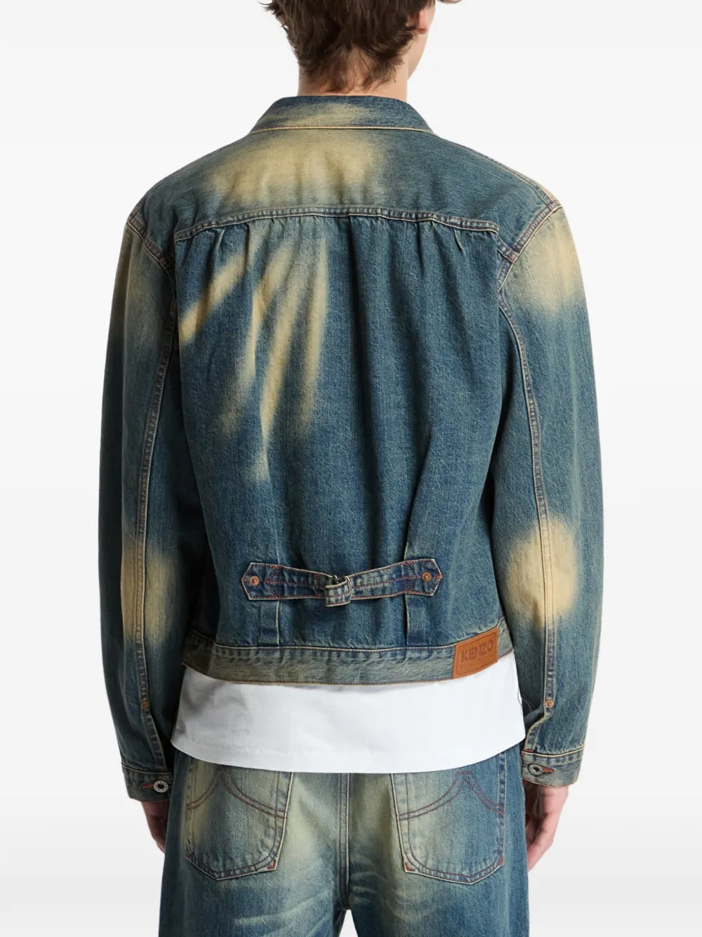 Kenzo faded-effect denim jacket Blauw