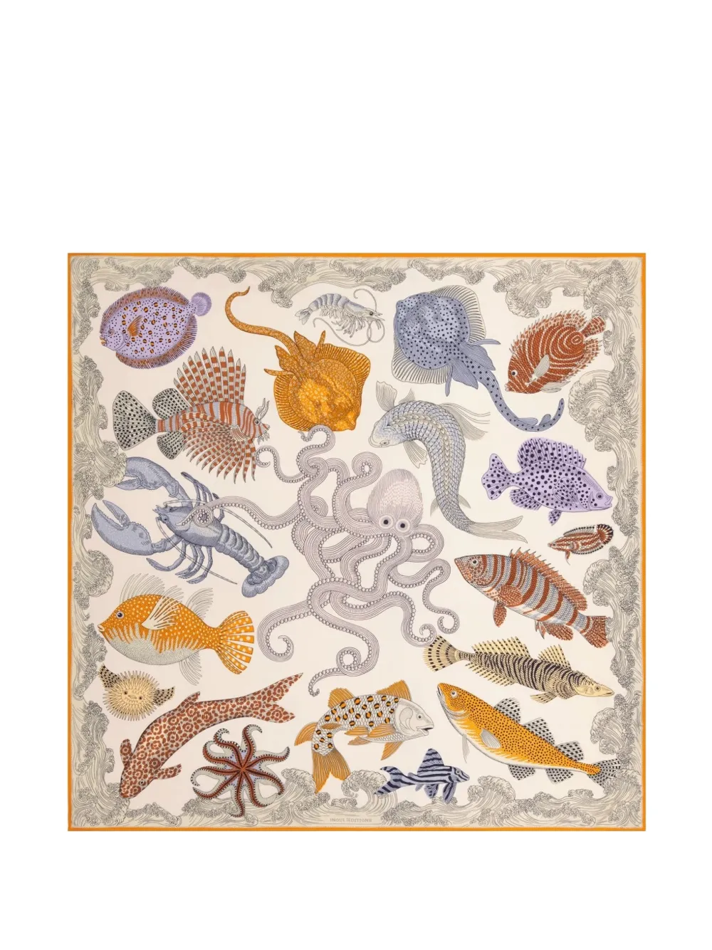 Inoui Editions Poseidon hand-printed scarf - Toni neutri