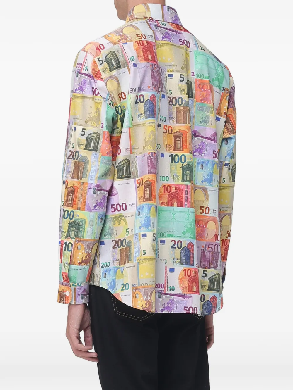 Moschino banknote-print relaxed-fit shirt Geel