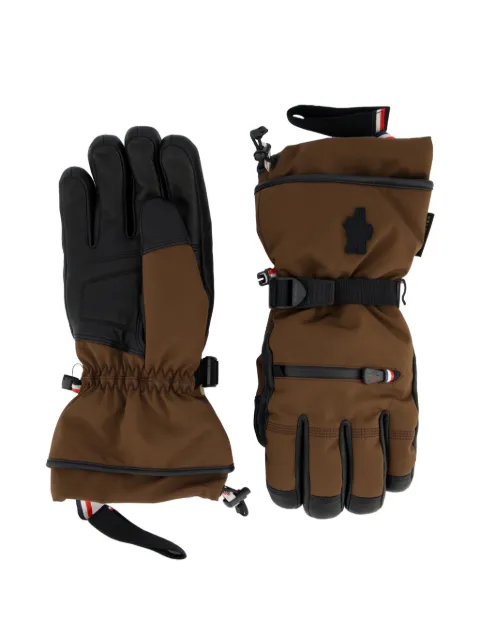 Moncler Grenoble padded leather-trim gloves