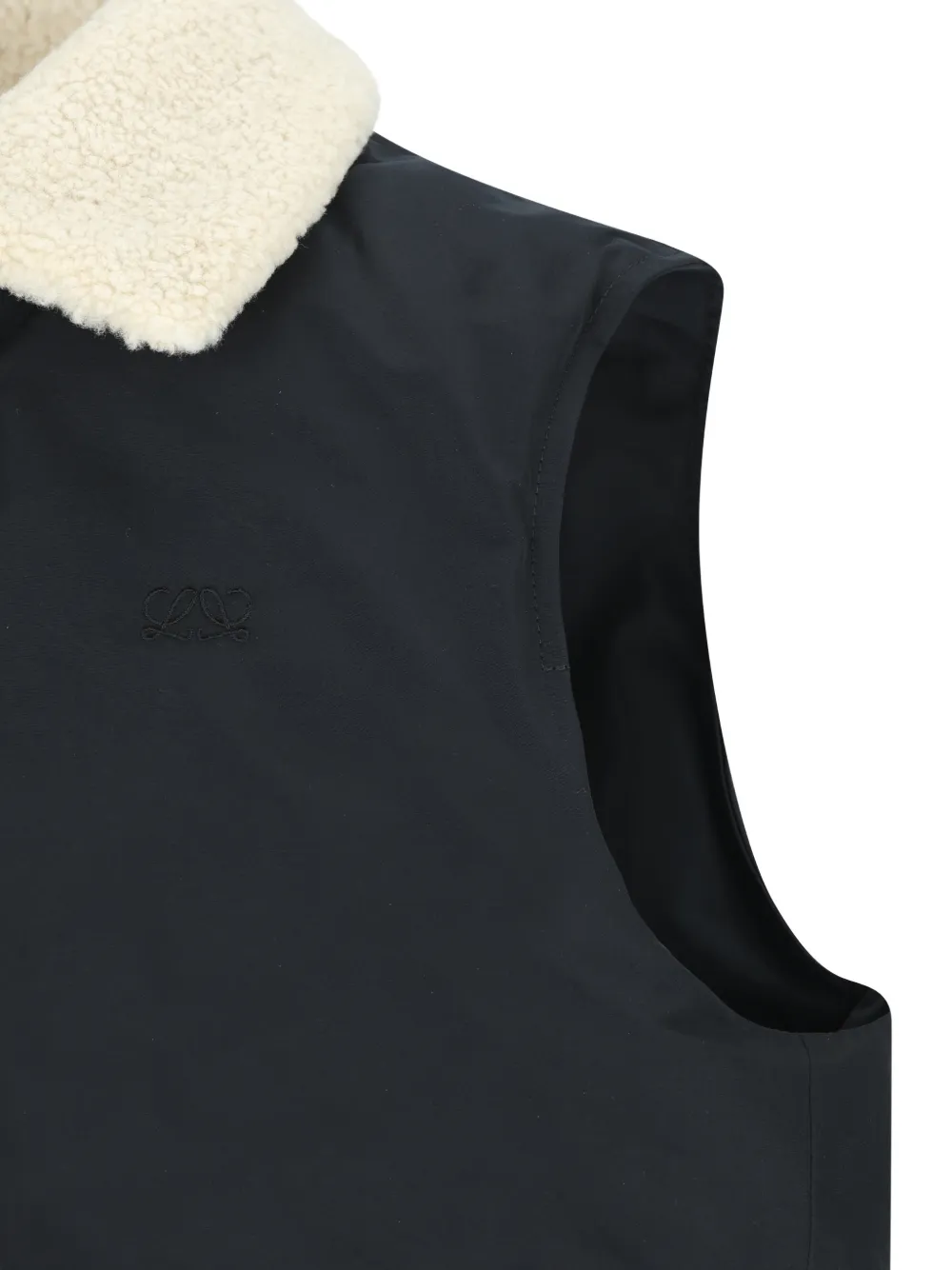 LOEWE sleeveless vest in technical cotton Zwart