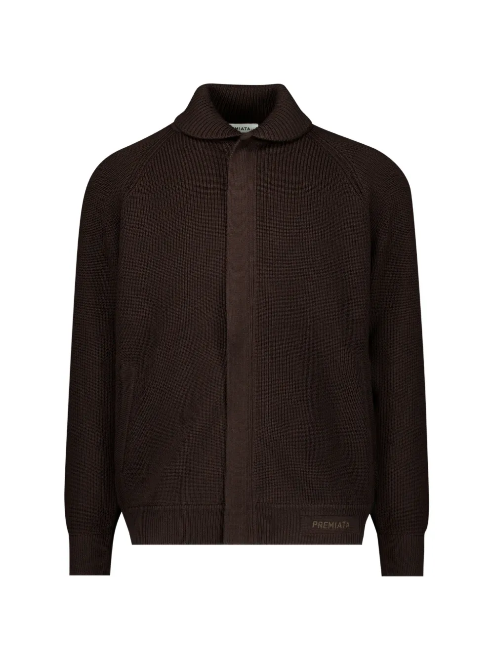 Premiata ribbed-knit raglan-sleeve jacket - Marrone