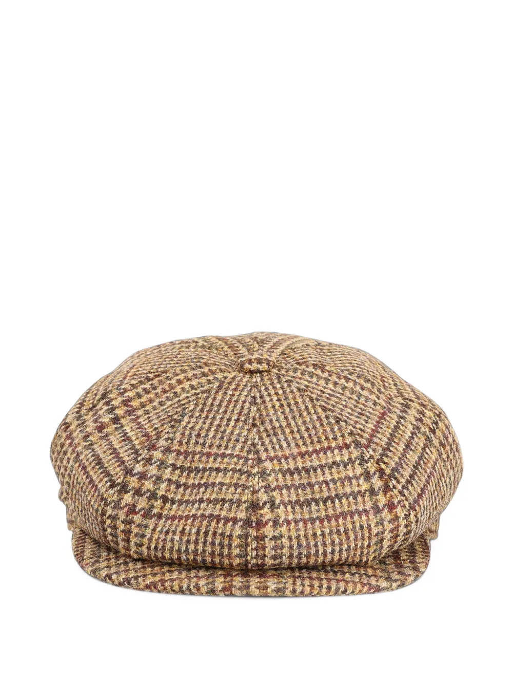 Tagliatore check virgin wool hat - Braun