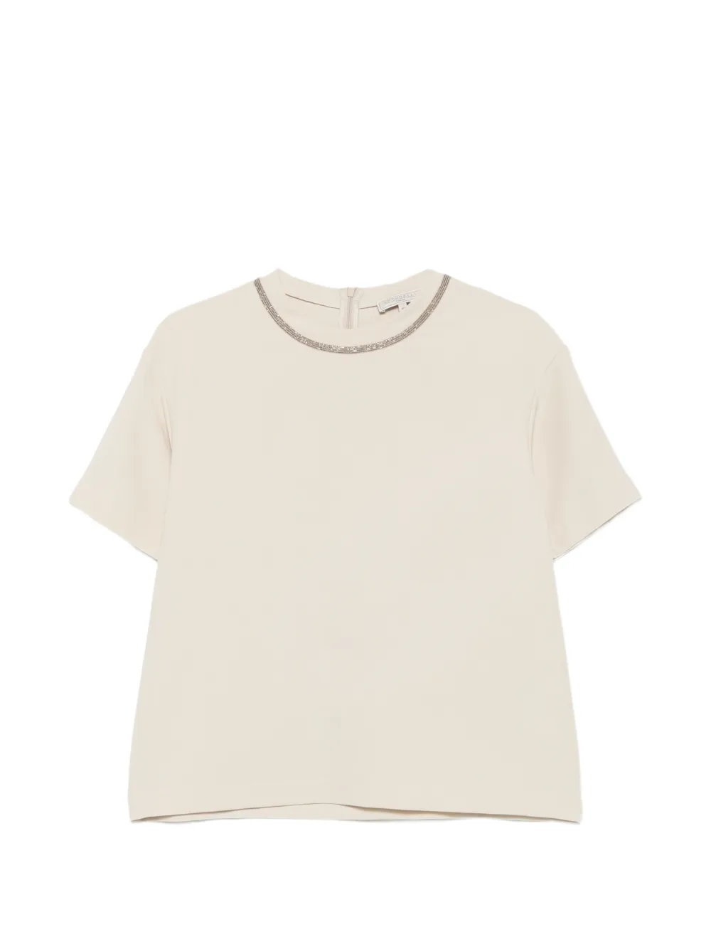 Antonelli bead-embellished short-sleeve blouse - Toni neutri
