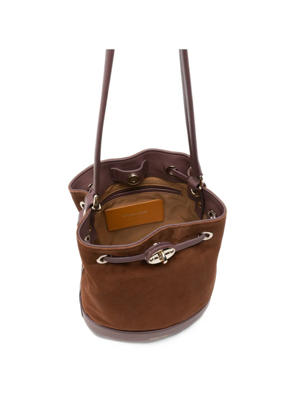 Zanellato S Monda suede leather shoulder bag Bruin