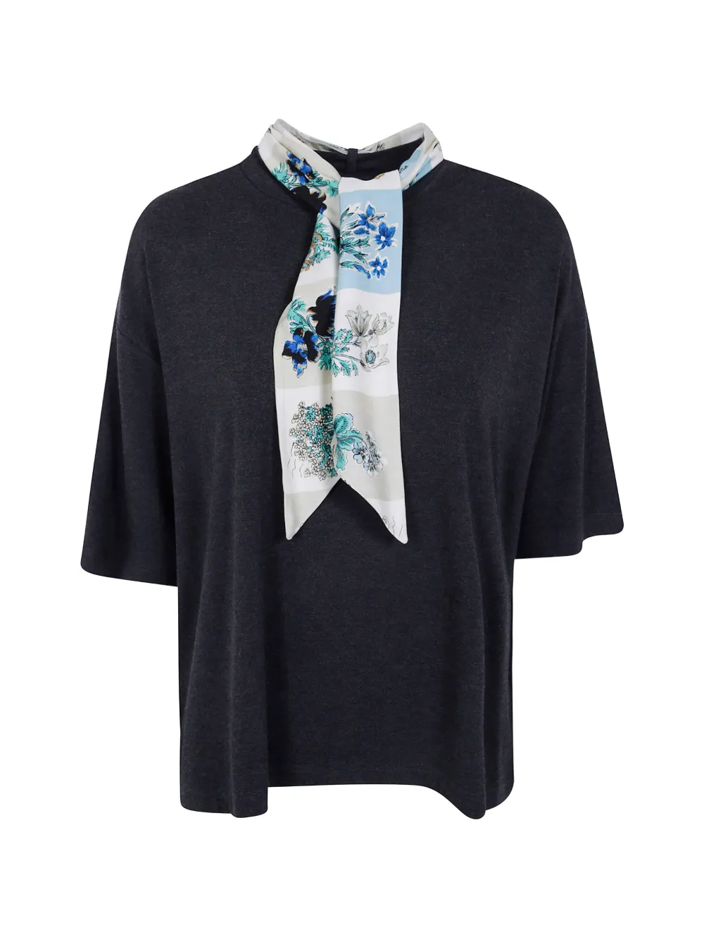 Paul Smith floral-print silk-scarf T-shirt - Schwarz