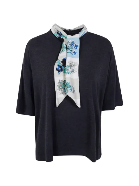 Paul Smith floral-print silk-scarf T-shirt