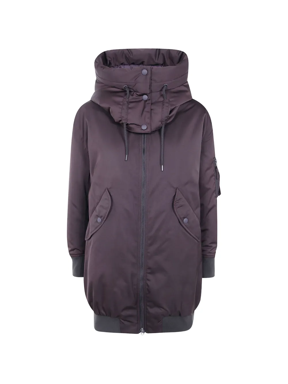 Aspesi hooded zip-up parka coat in Brown