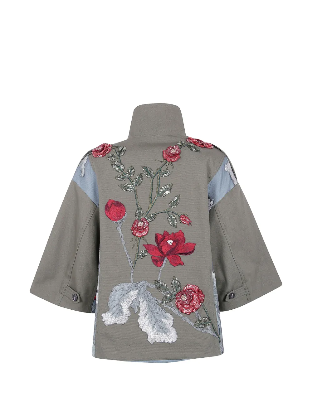 Antonio Marras floral-embroidered sequin-embellished cropped jacket Groen