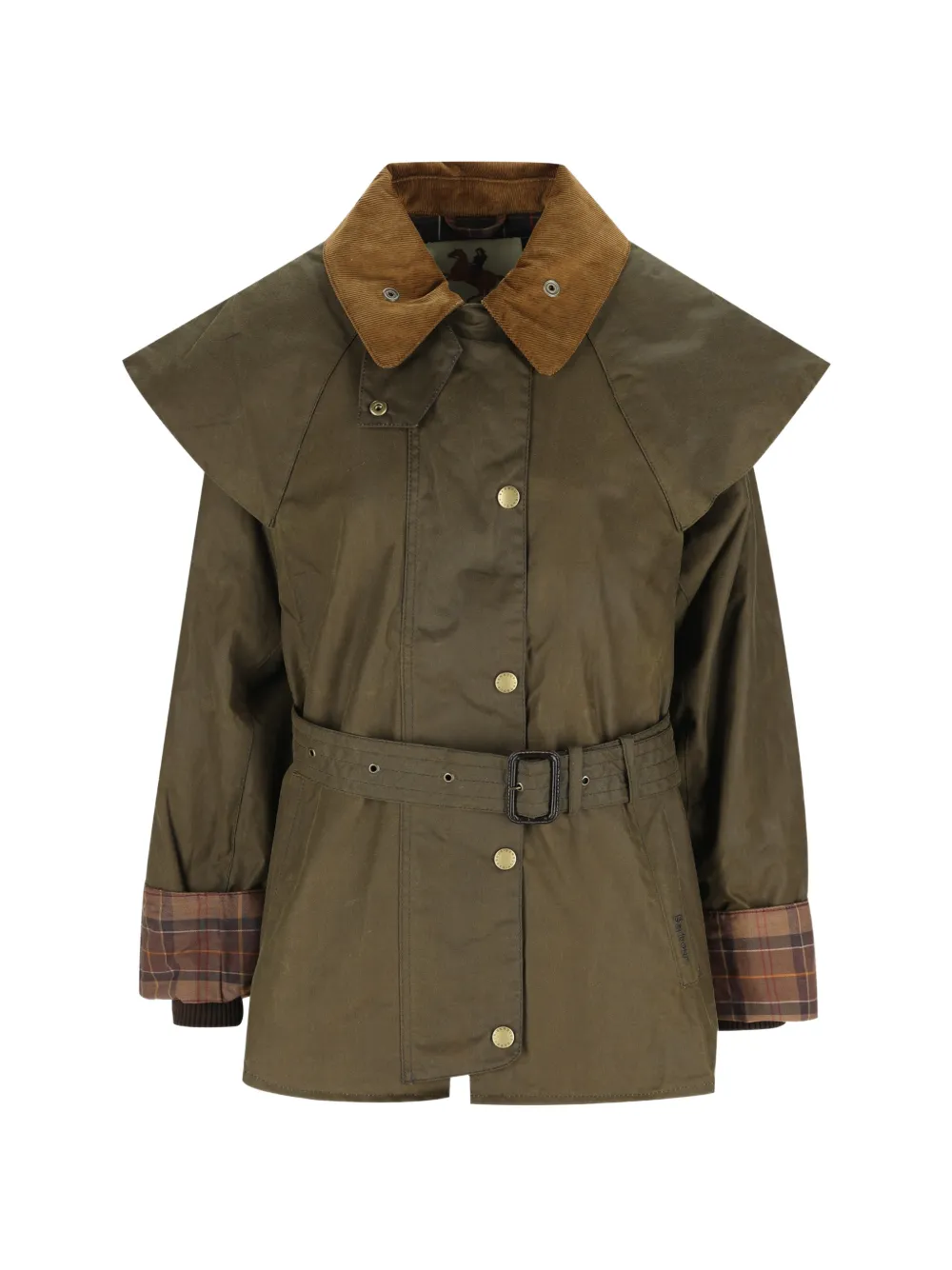 Barbour cape-style waxed jacket - Vert