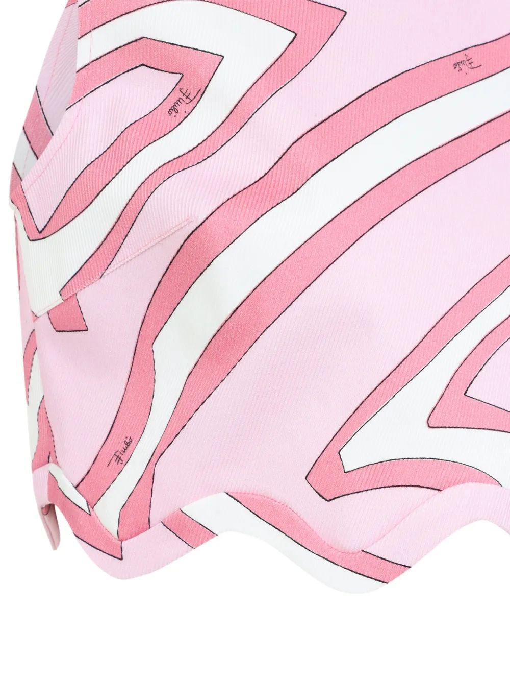 PUCCI Marmo-print scalloped top Roze