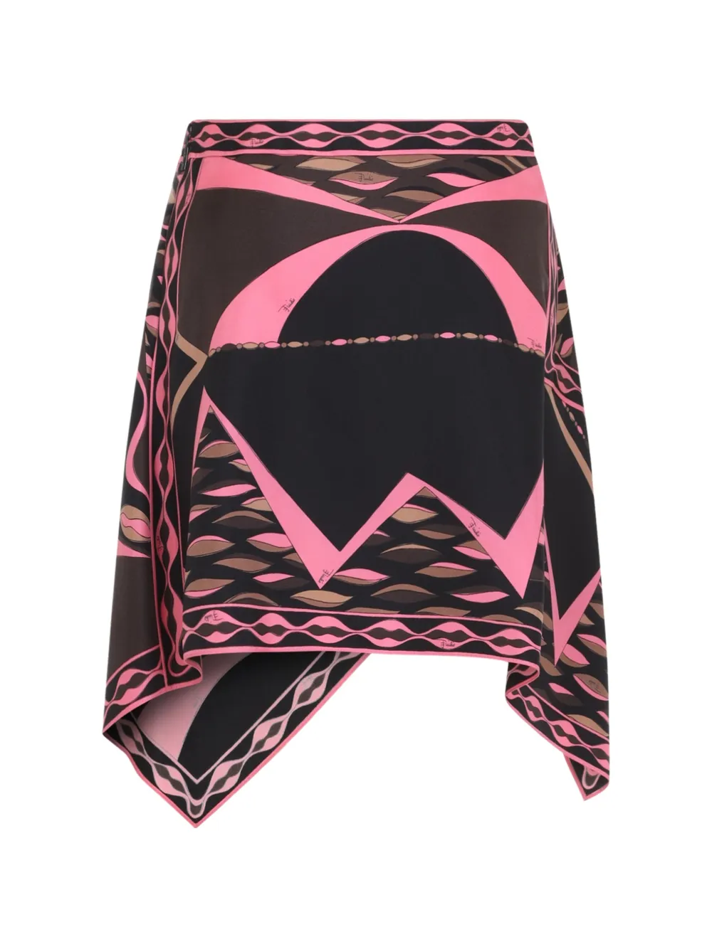 PUCCI dune-print silk scarf skirt Zwart