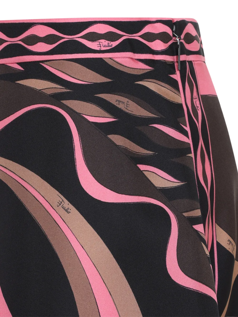 PUCCI dune-print silk scarf skirt Zwart