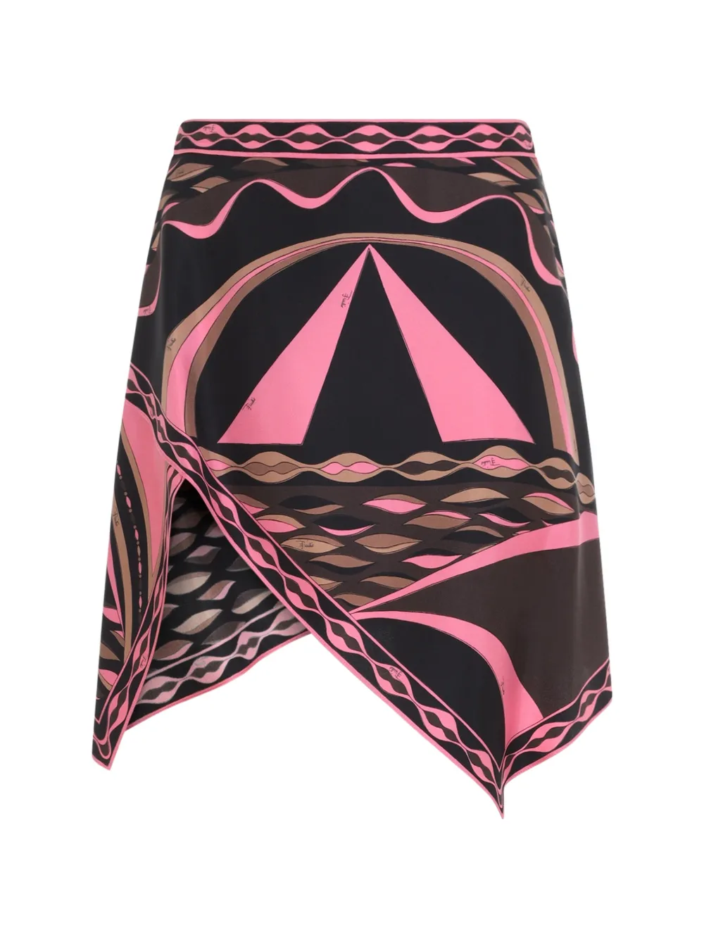 PUCCI dune-print silk scarf skirt Zwart